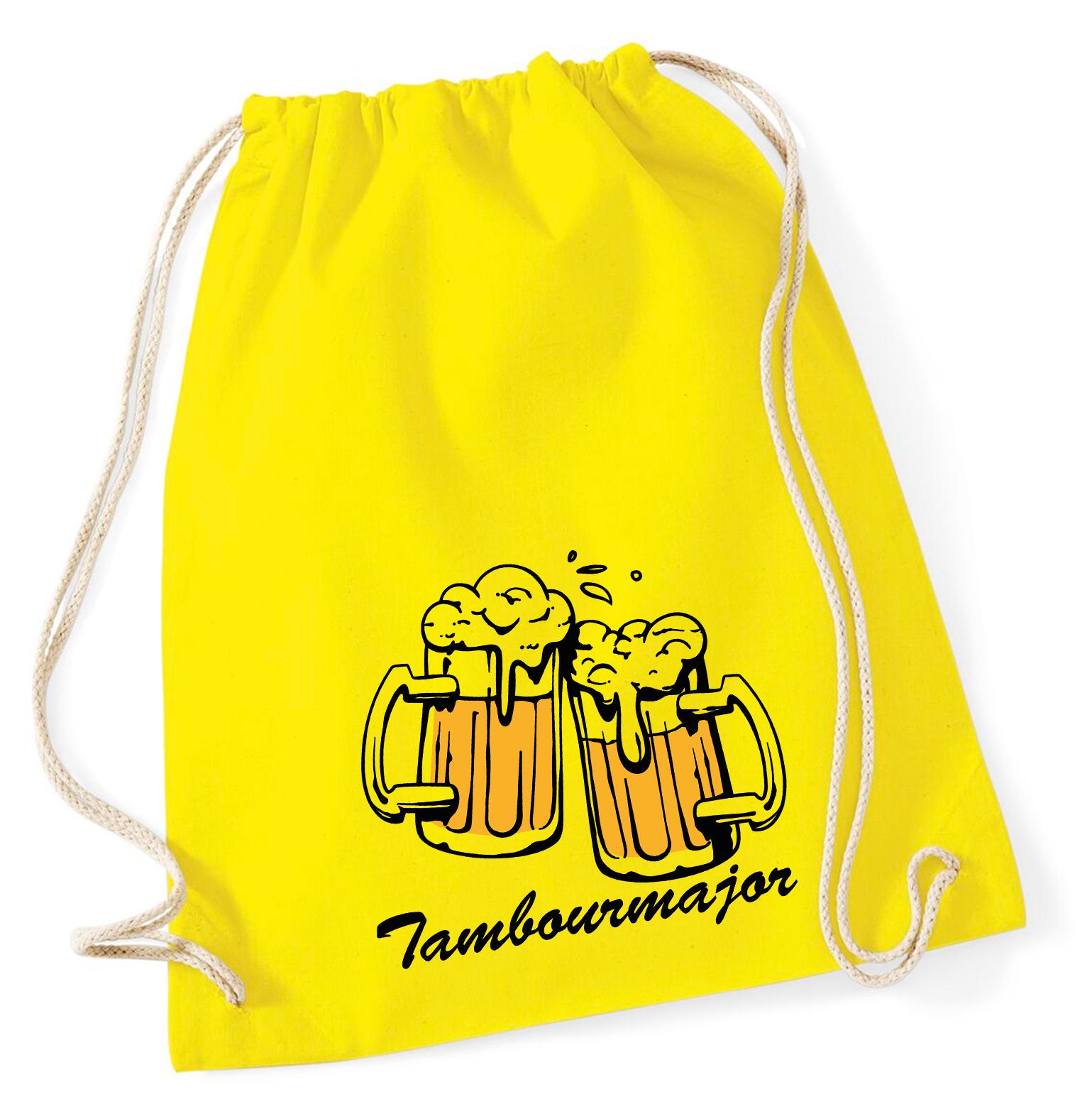 Hellweg Druckerei Huuraa Turnbeutel Tambourmajor Spielmannszug 12 Liter Yellow Baumwolle Rucksack Geschenkidee 6381TB-YEL