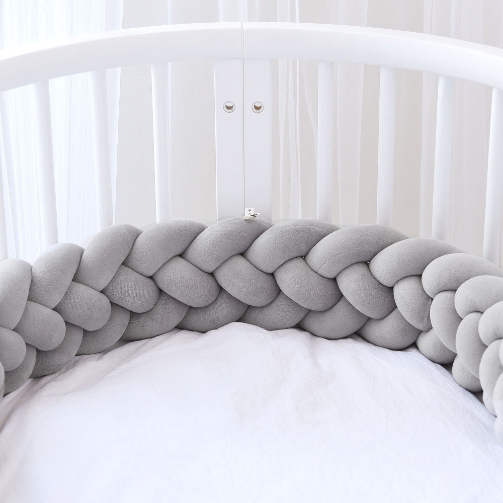 Bettschlange Nestchen Bettrolle für Babybett mit Sternen in Mint/Grau 