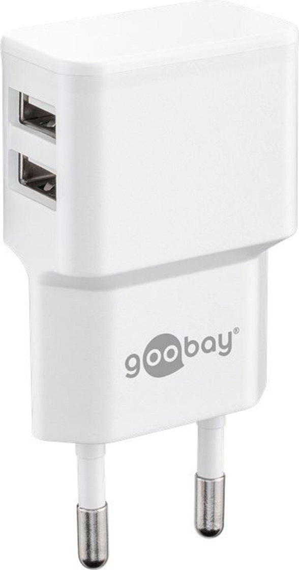 Goobay 44952 Duálna nabíjačka USB-A (12 W) biela, biela - 2x porty USB-A