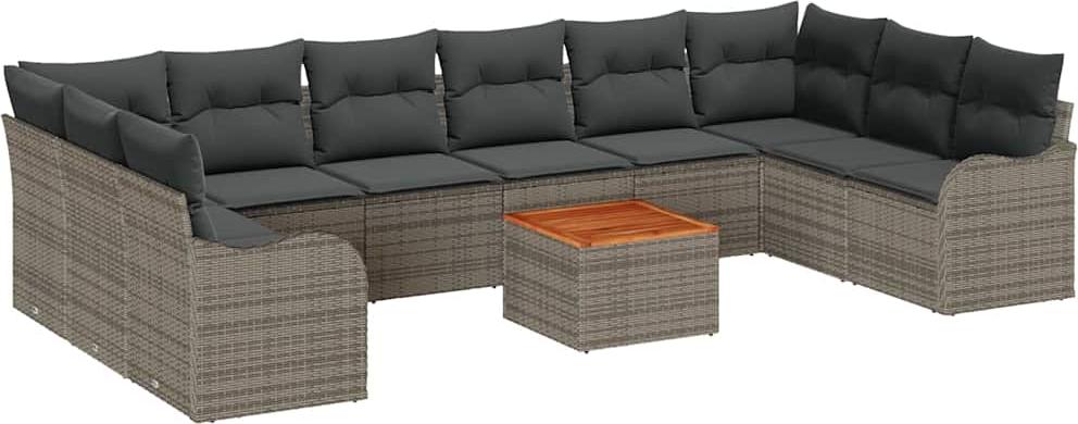 vidaXL Záhradná sedacia súprava 11 ks Grey