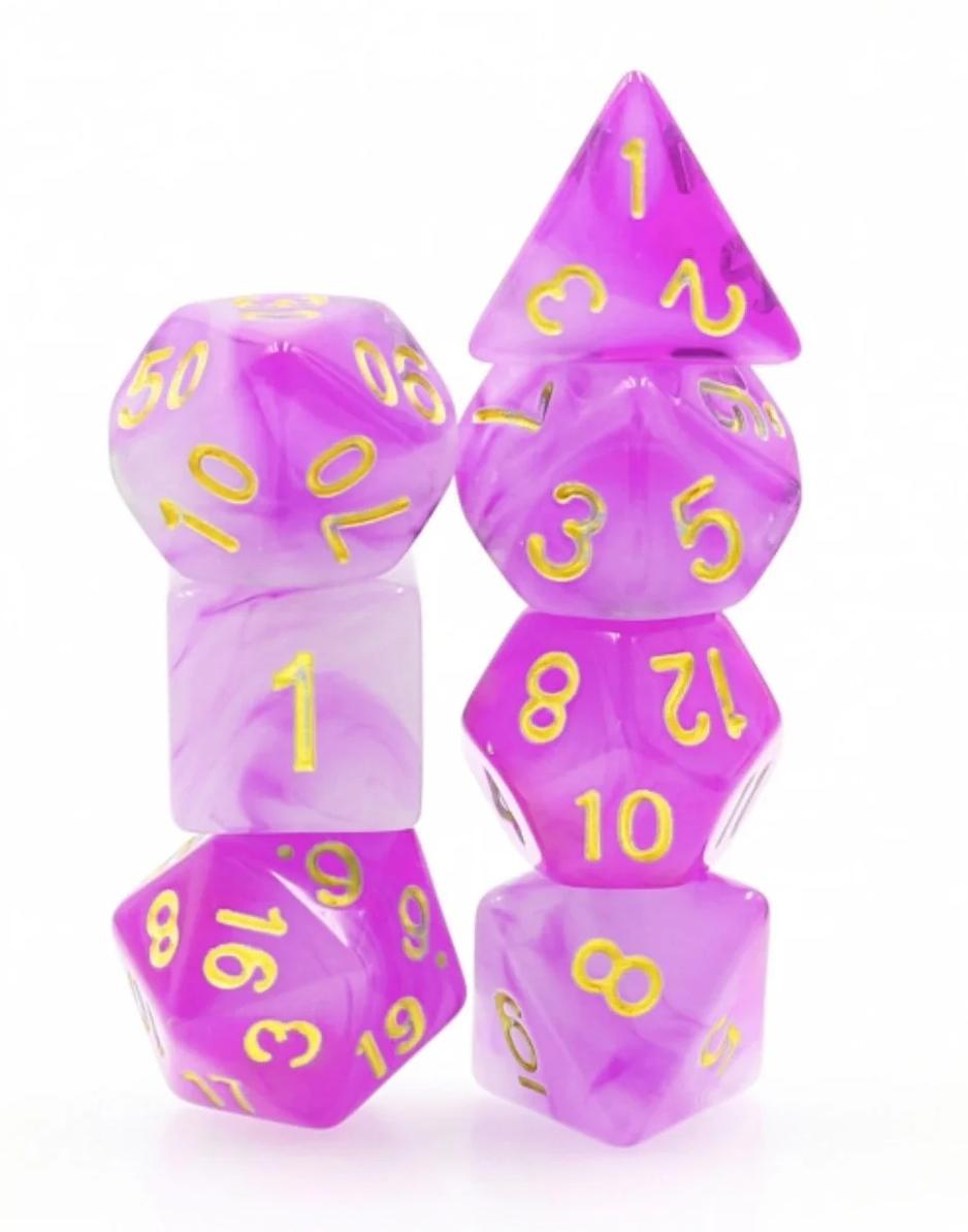 Foam Brain Games Würfelset lila milky für Rollenspiele RPG