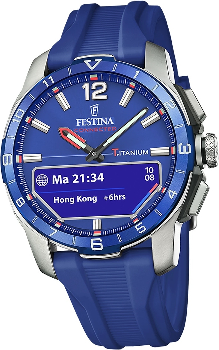Festina pánske hodinky silikónové modré Festina Connected náramkové hodinky D2UF23000/3
