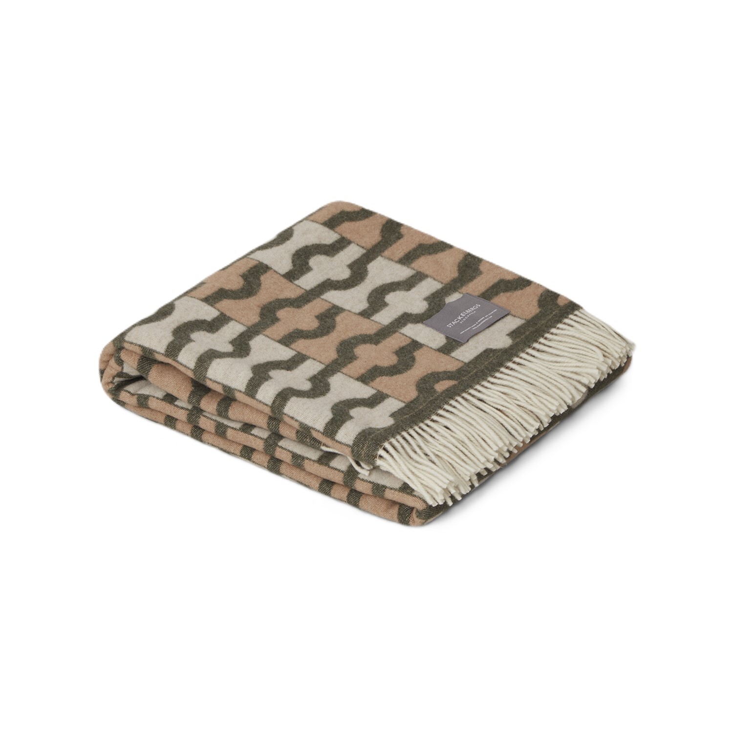 Stackelbergs Plaid-Mohair-Decke Mohair-Wolle Beige-Braun L 140 cm B 180 cm 9119