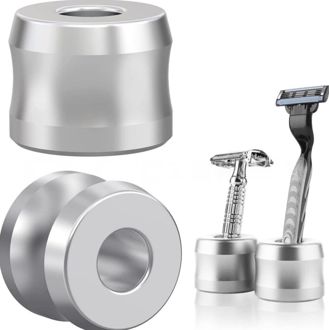 INF Rasierständer aus Aluminiumlegierung - Sichere Halterung für Nassrasierer Silber 411239