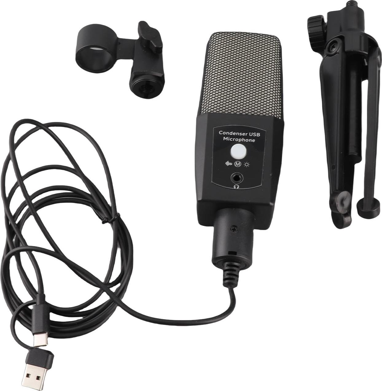 Gistuch Gaming-USB-Mikrofon für PC, RGB-Kondensator-Computermikrofon mit Stativ, Streaming, Podcasting, Aufnahme