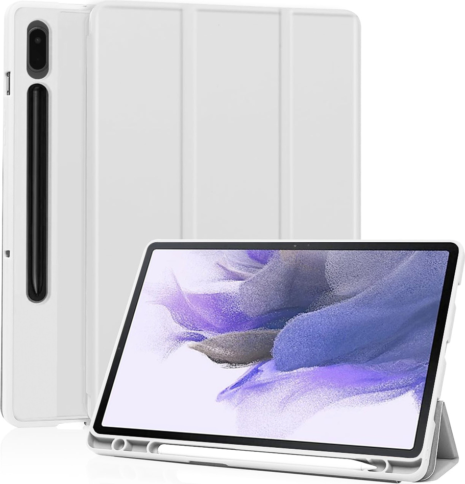 Techsuit Flex Trifold puzdro na tablet s držiakom na ceruzku pre Samsung Galaxy Tab S7 FE - sivé