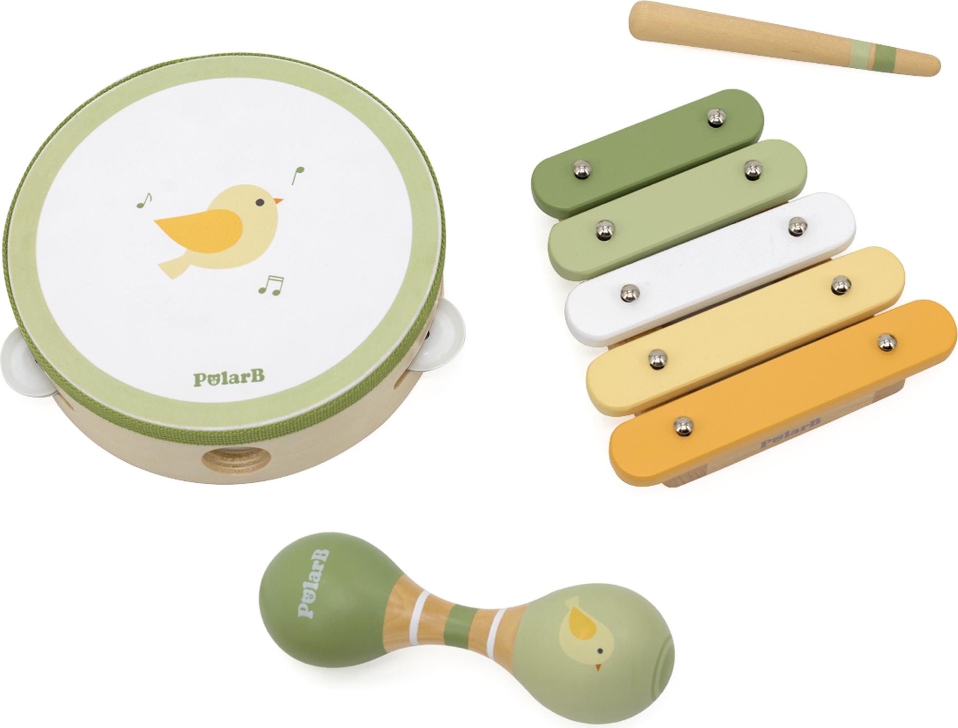 vigatoys Musikinstrumentensatz VIGA PolarB mit Vogel