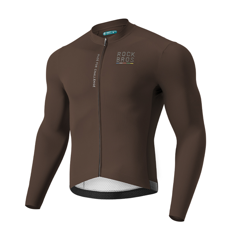 Maillot Cyclisme Manches Longues ROCKBROS Homme - Respirant, Slim, Pour Vélo, Printemps/été
