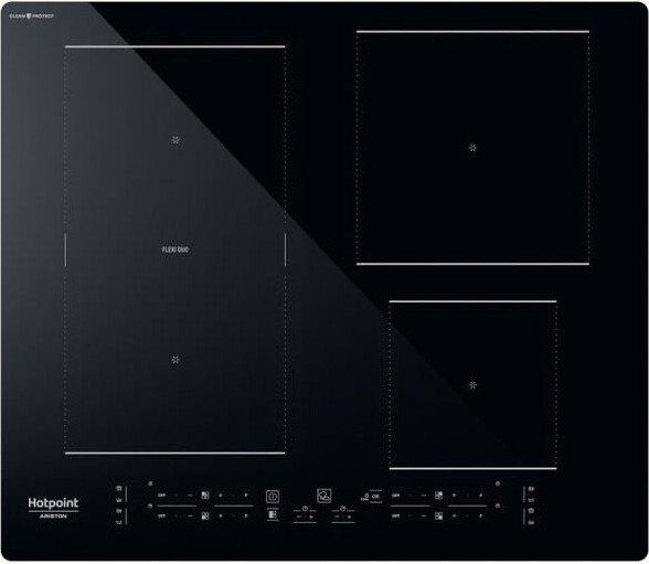 Hotpoint HB 4860C CPNE, Čierna, Vstavaný, 59 cm, Indukčná varná doska so zónami, Sklo, 4 zone(s)