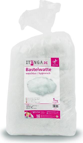 itenga Bastelwatte Füllwatte weiß, 1 kg