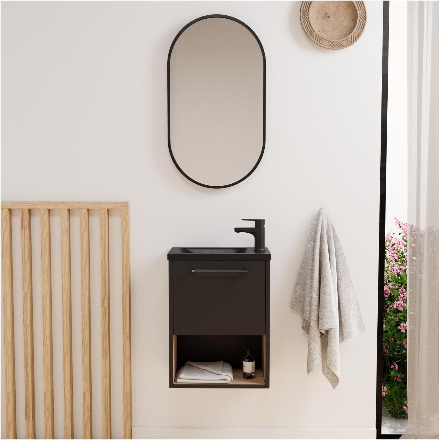 MOB-IN NIKA Waschtischset mit Nische und ovalem Spiegel