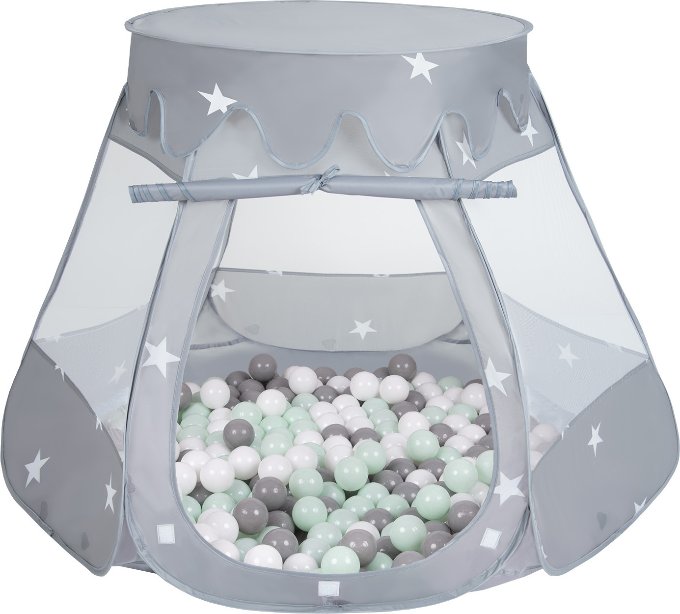 Tipi Tente de Jeu avec Balles Maison de Jeu pour Enfants, grises et blanches rayures:blanc Tipi Tente de Jeu avec Balles Maison de Jeu pour Enfants, grises et blanches rayures:blanc