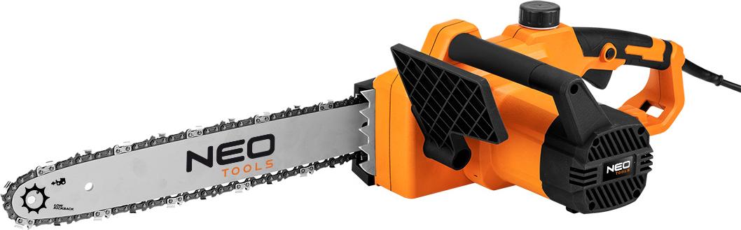 NEO TOOLS 1800W Elektro-Kettensäge mit 405mm Schwert - 9,3 m/s Kettengeschw., werkzeuglose Kettenspannung