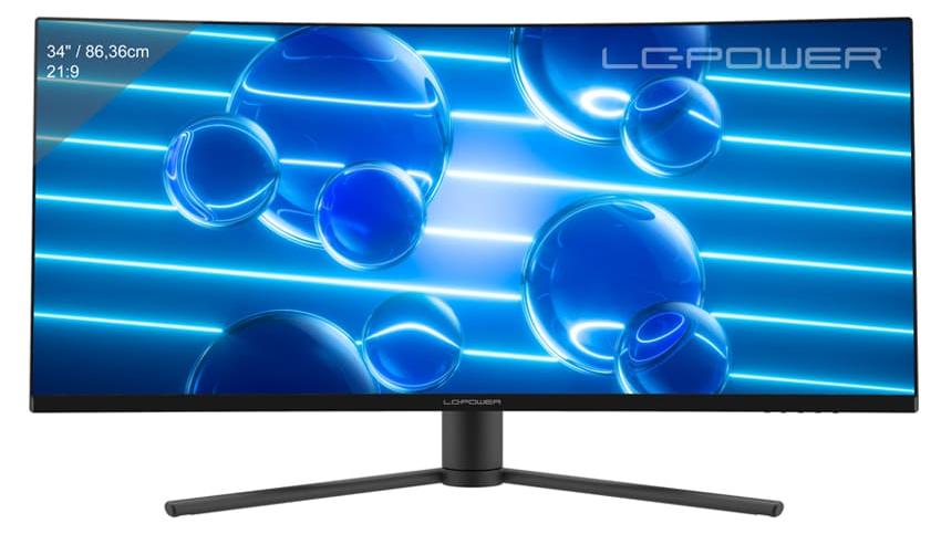 LC-Power LC-M34-UWQHD-180-C, 86,4 cm (34"), 3440 x 1440 px, UltraWide Quad HD, LCD, 4 ms, Čierna