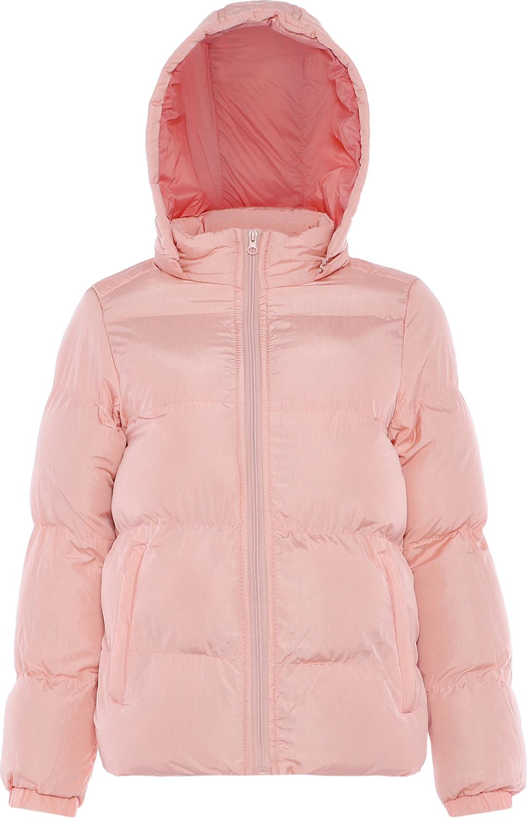 maluba Damen Winterjacke Rosa M, dick wattiert, abnehmbare Kapuze, glänzendes Außenmaterial