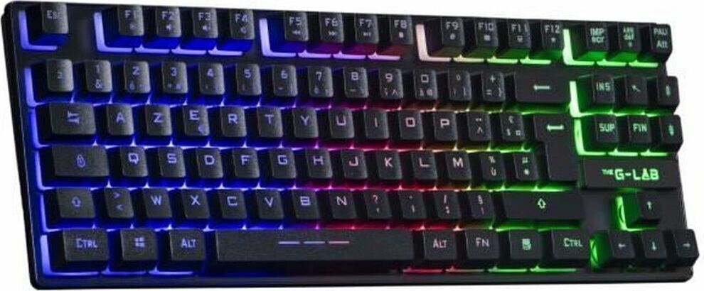 Gaming Tastatur The G-Lab KEYZ CAESIUM TKL WIRELESS Schwarz AZERTY