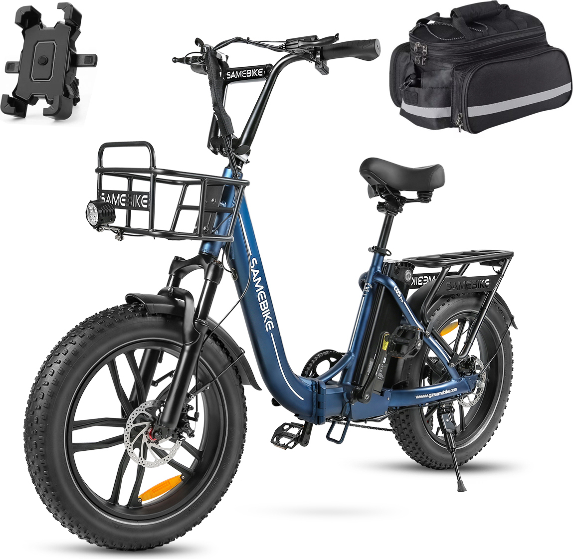 SmartAI E Bike Elektrofahrräder Klapprad Klappräder E-bike mit 13Ah , E Bike 20 * 4.0 Zoll, E-Bike 7-Gang Getriebe LCD-Display mit Korb für Herren Damen