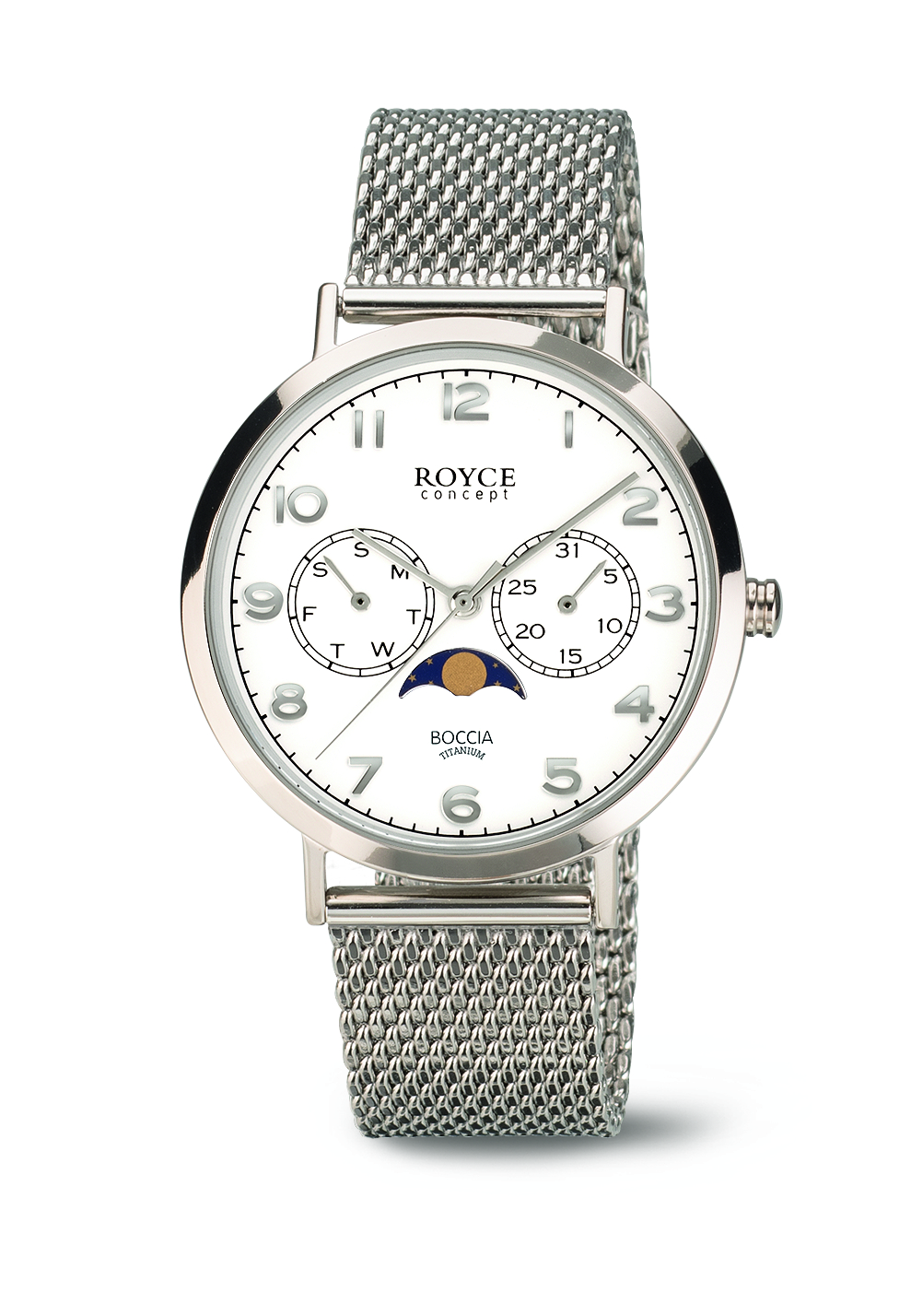 Boccia Royce Damen Uhr 3612-04 Titan Quarz Mondphase