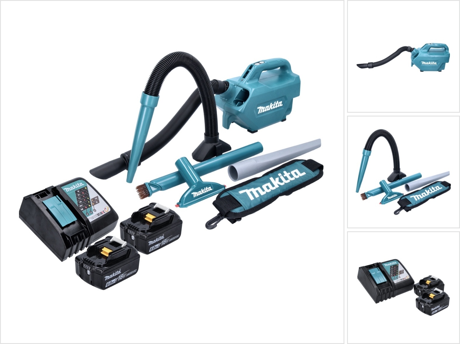 Akumulátorový vysávač Makita DCL 184 RG 18 V 54 mbar 0,5 l + 2x akumulátor 6,0 Ah + nabíjačka