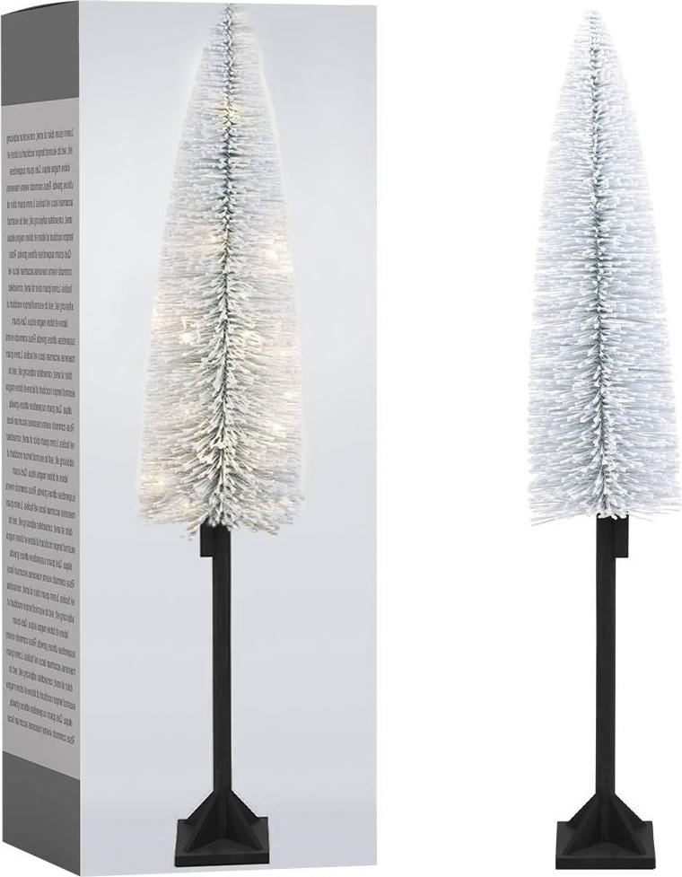 Vilde Weißer Weihnachtsbaum 147 cm mit 30 LED-Lichtern und Schneeeffekt