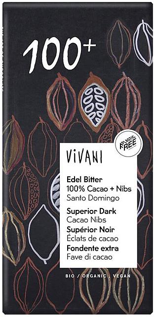 TKorganics Vivani -Schokolade, dunkle Schokolade - Familienpack (3 x 80g, 100% Kakaoanteil)