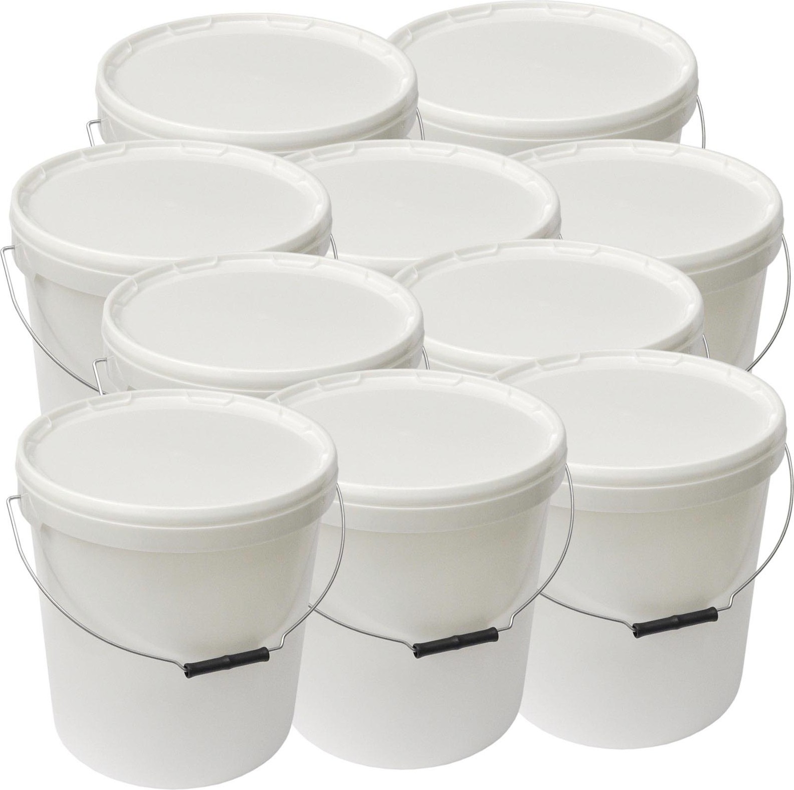 wilai plasteo Kunststoffeimer mit Deckel, Luft- und wasserdicht, restlos entleerbar Plastikeimer Leereimer Transporteimer (10 St - 20 Liter)