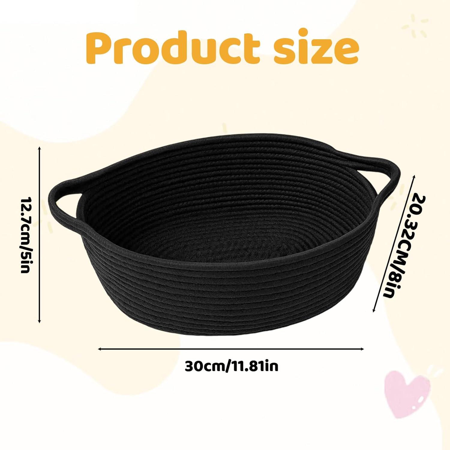 DPZO Basket, Geschenkkorb Leer, Pr?sentkorb Leer, Geschenkkorb Leer Gro?, Handgeflochtener Aufbewahrungskorb Aus Baumwollseil, 30 * 20 cm, Schwarz ZJL-READ-04039