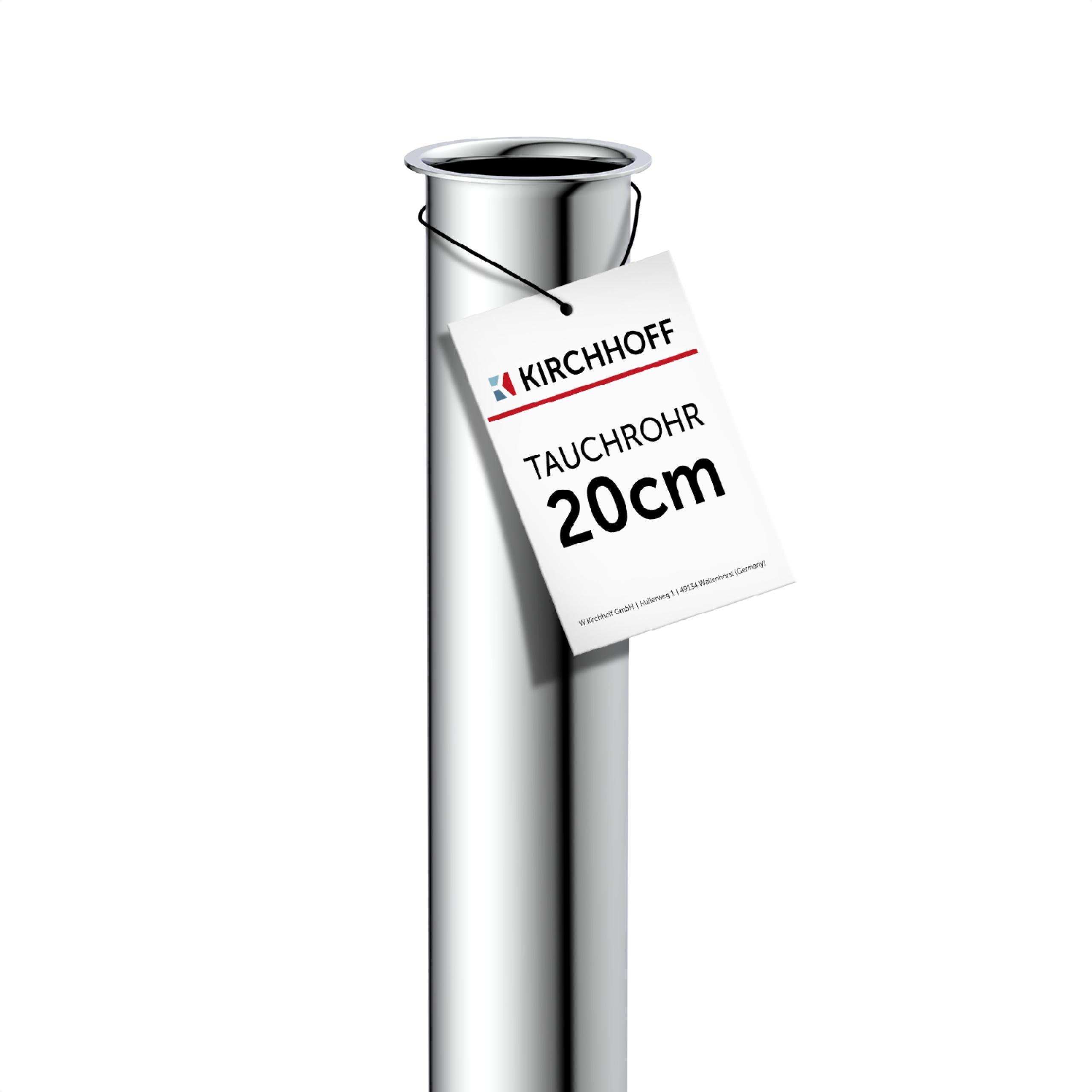 W. Kirchhoff GmbH Tauchrohr, Chrom, 1 1/4" x 32 mm x 200 mm, für Siphon