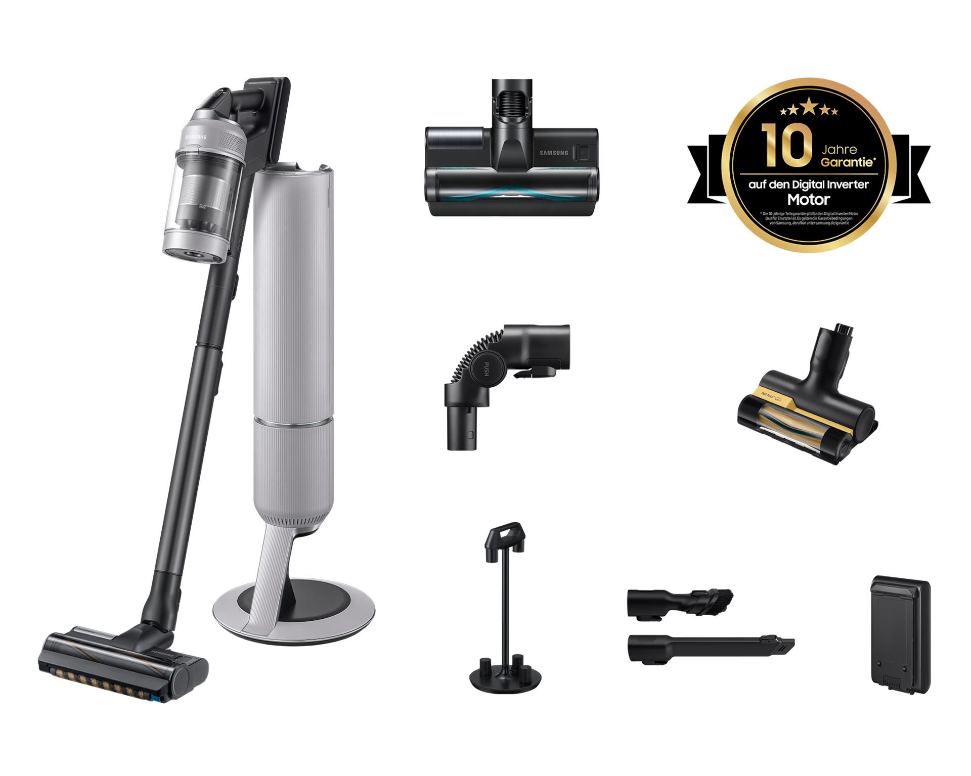 Samsung VS80F28ELP, Tyčový vysávač 2 v 1, Bezvreckové, Šedá, 0,5 L, Pebble Gray, Suchý