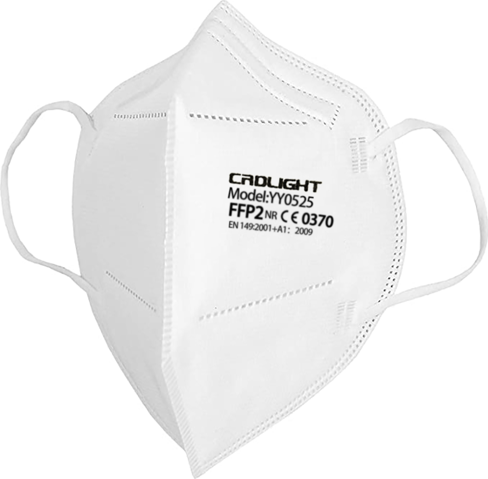 CRDLIGHT 1000 kusov FFP2, vysokokvalitné respirátory, masky EN 149:2001 + A1:2009, CE, jednotlivo balené respirátory