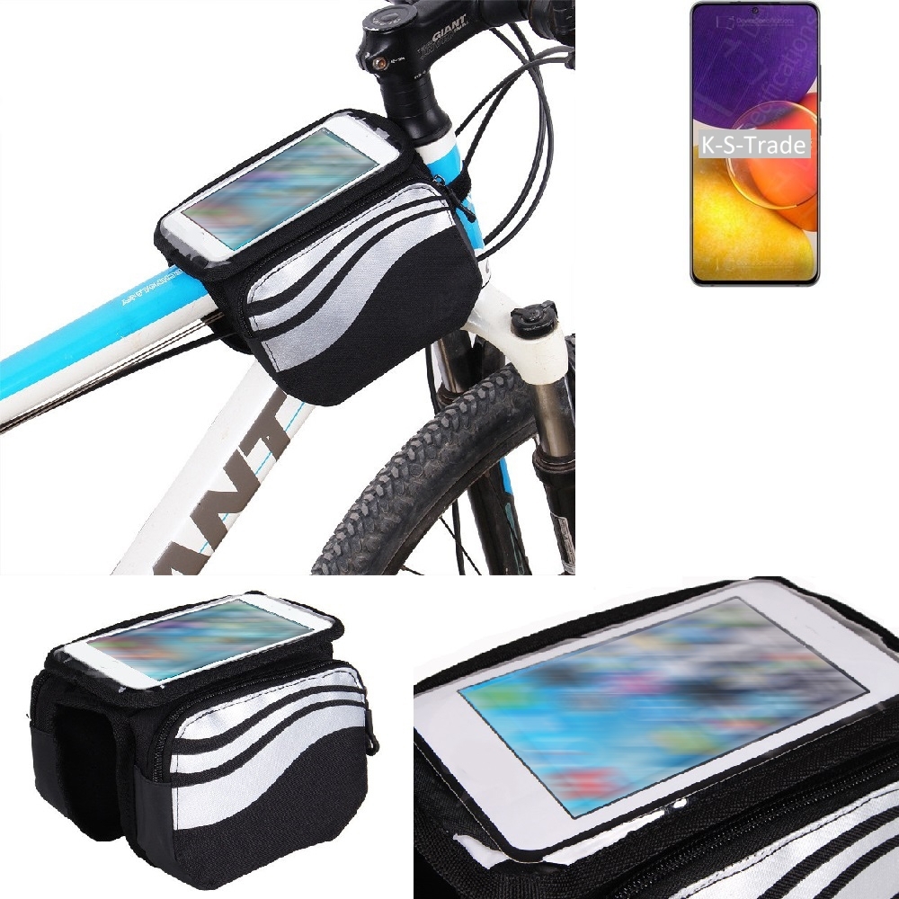 K.S. company K-S-Trade Rahmentasche Fahrrad-Halterung kompatibel mit Samsung Galaxy F02s Rahmenhalterung Fahrrad Handyhalterung Fahrradtasche Handy Smartphone 376544