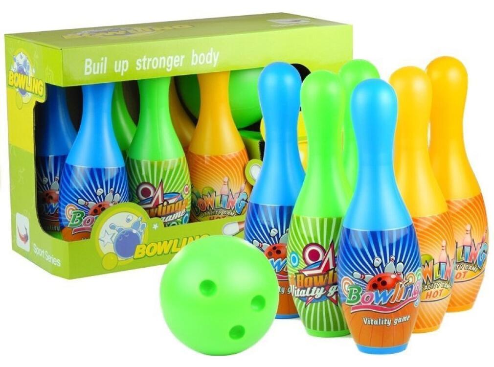 Leantoys Bowling Set 6 Bowling Pins + Bowling Ball Sportspiel