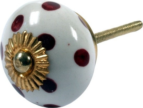 Guru-Shop Keramik Möbelknopf, Möbelknauf Möbelgriff, Schranktürknöpfe, Möbelknöpfe, Schubladengriff - Modell 50, Weiß, 4*4*3 cm, Möbelknöpfe 16636