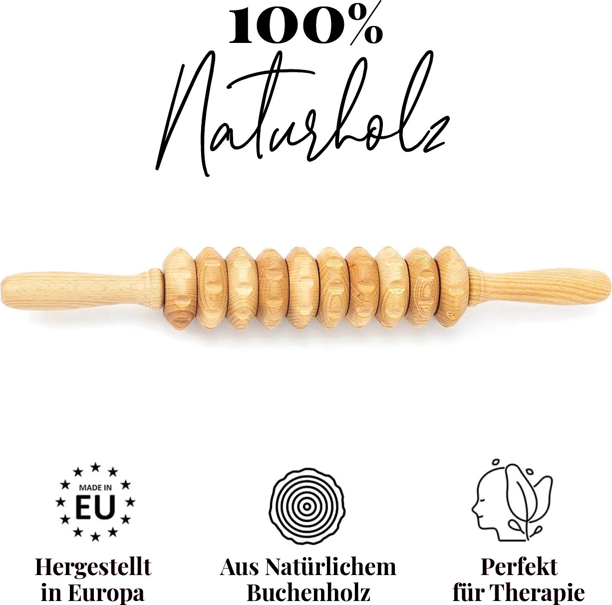 Tuuli GmbH tuuli Holz Cellulite Massage Körperroller Lymphatic Drainage Massagegerät Maderotherapie TUULI_MASS_21