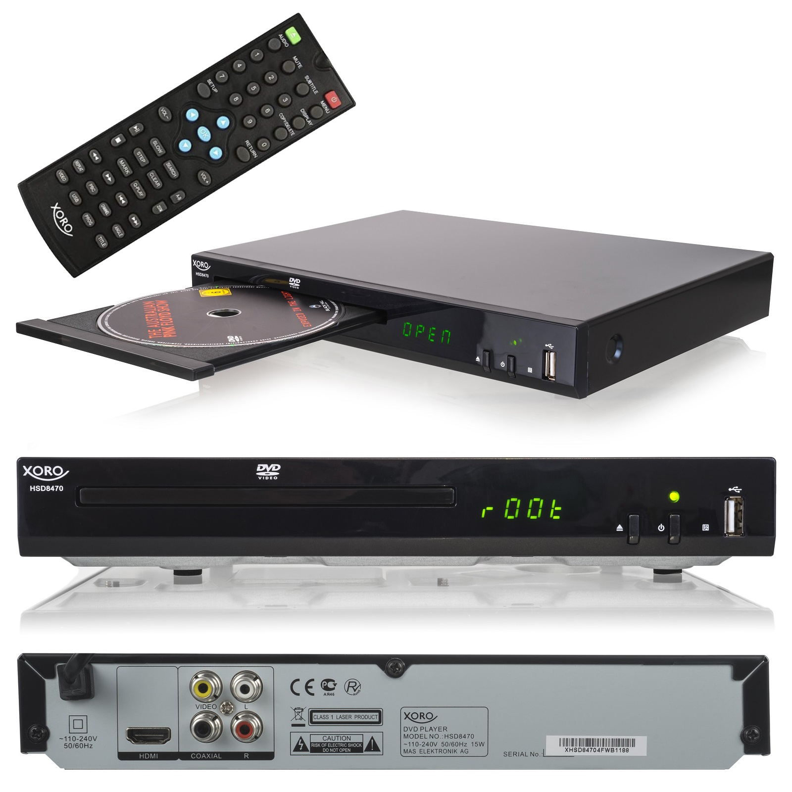 DVD-Player Xoro HSD 8460 MPEG4 USB 2.0 Mediaplayer MultiROM Upscaling ⭐️⭐️⭐️⭐️⭐ 