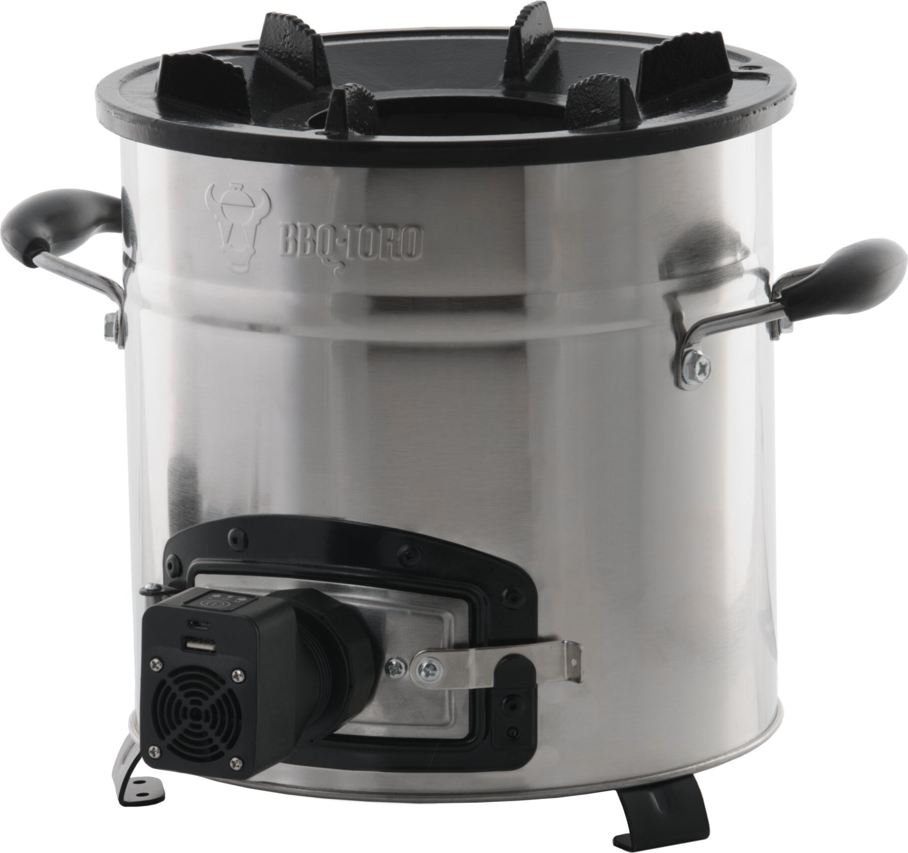 BBQ-Toro Raketenofen RAKETE #3, Edelstahl Rocket Stove mit USB Kabel, Stecker