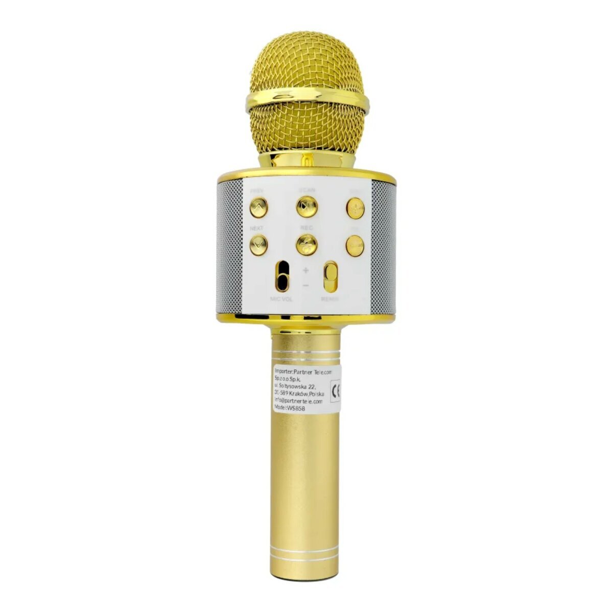 Avizar, Bluetooth karaoke mikrofón reproduktor multifunkčné tlačidlá, žltá