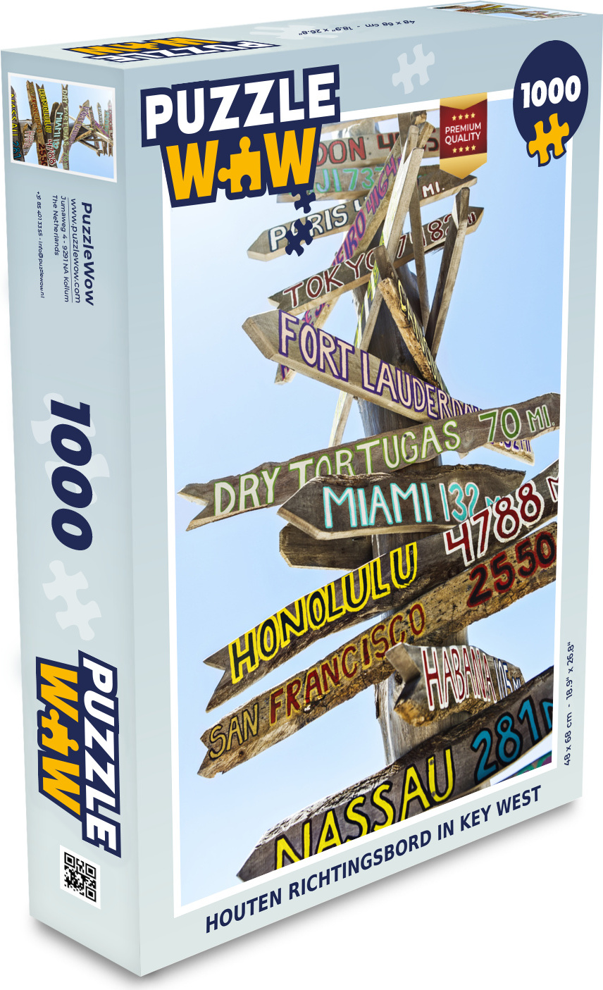 MuchoWow® Puzzle 1000 Teile Holzwegweiser in Key West - Spielzeug - Alt und Jung - Spiele - Puzzeln 136|51162261
