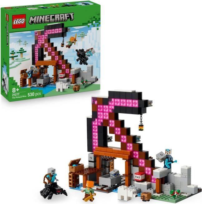 LEGO Minecraft 21277 Banícka baňa, stavebnice pre deti od 8 rokov, 530 dielov, s figúrkami Alexa, baníka a tuláka