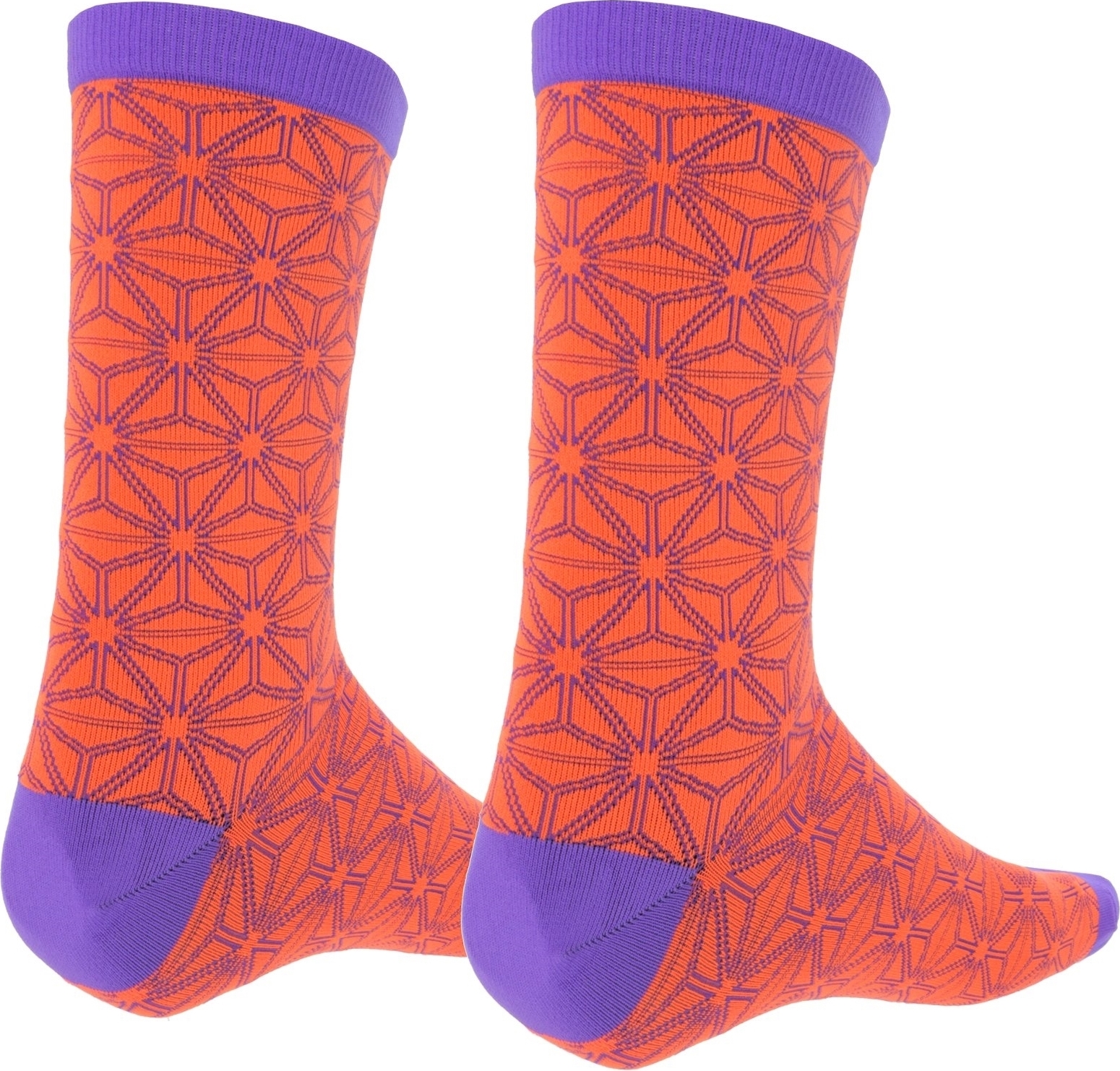 Supacaz Uni Socken Supasox Asanoha , Neon Orange Lila, 37-42 SX
