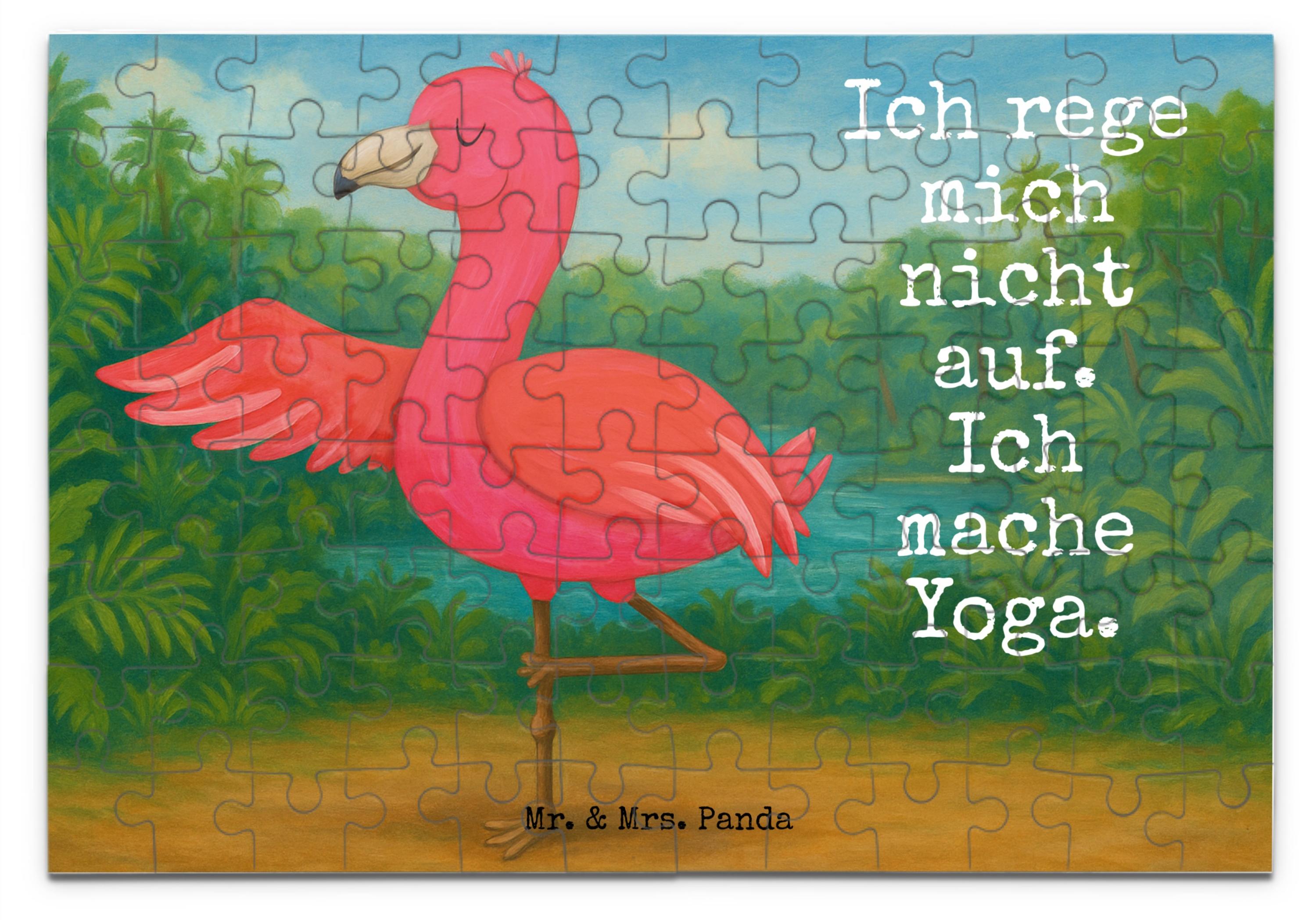Mr. & Mrs. Panda Puzzle Flamingo Yoga Design 96 Teile - Weiß - Geschenk, Yogi, Rosa, Baum, Achtsamkeit, Puzzlespiel, Aufgeregt, 500, 300, 2000, Entspannt, 1000 PD-1925344-STANDARD