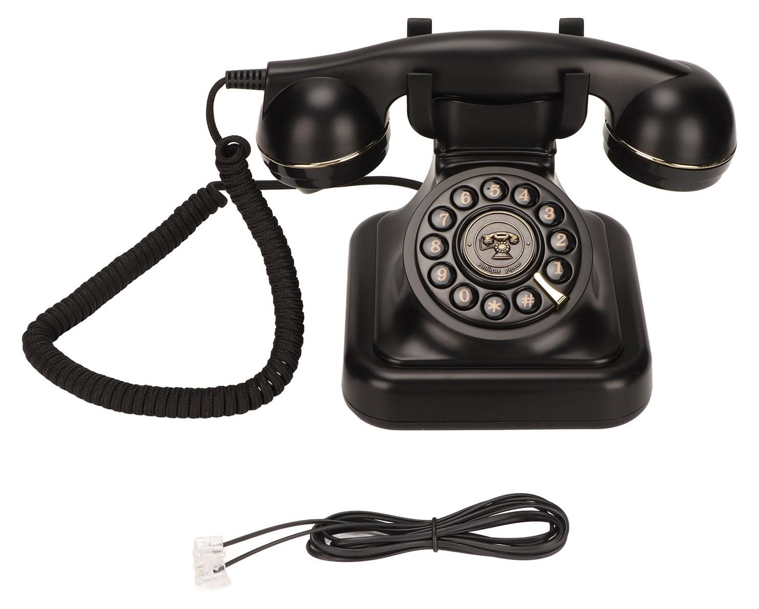 Gistuch Vintage-Festnetztelefon, altmodisches Disc-Tasten-Retro-Schnurtelefon für Heimbüro-Dekoration