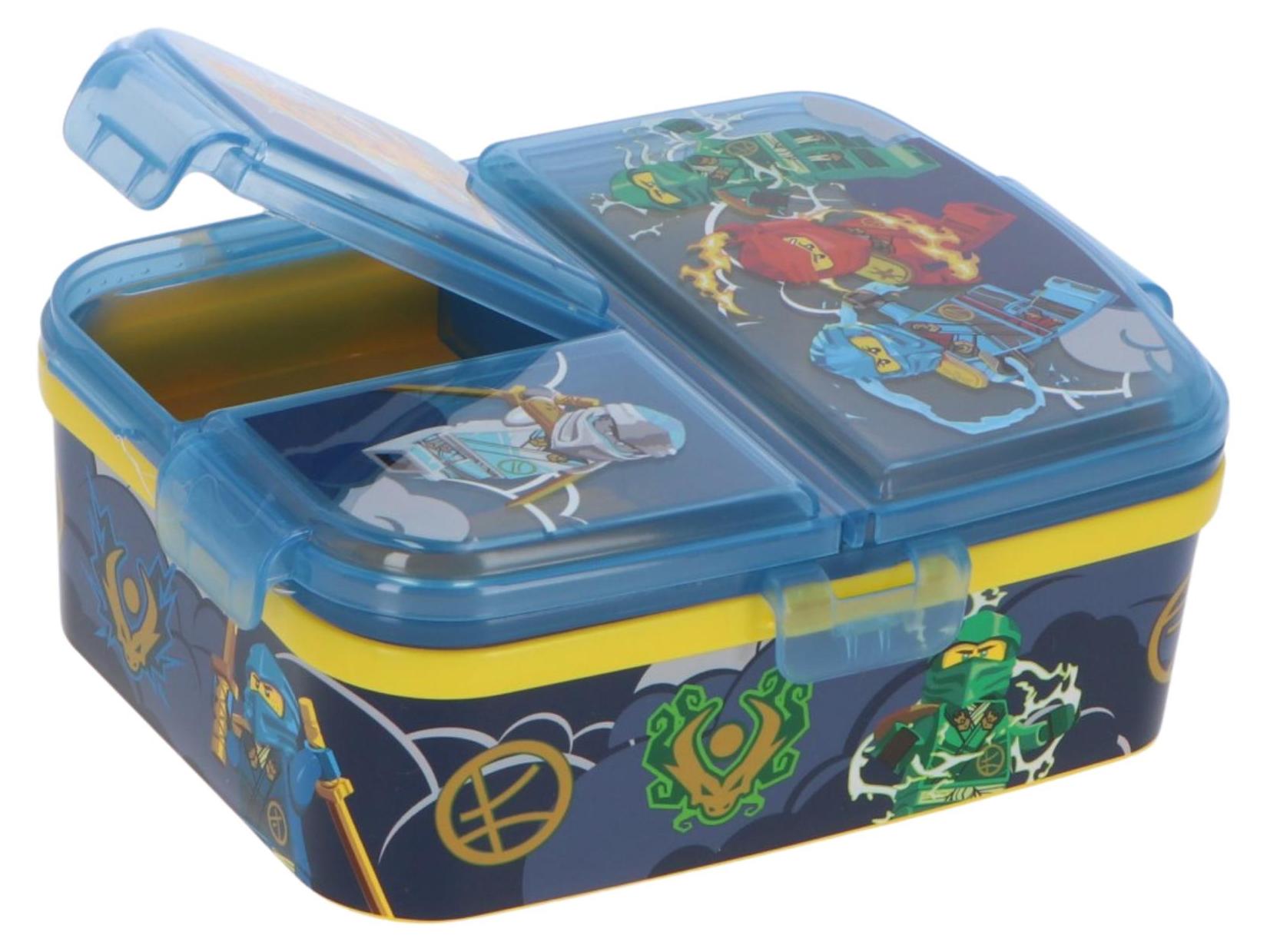 LEGO Ninjago Brotdose für Kinder mit 3 separaten Fächern, leicht zu öffnen und reinigen