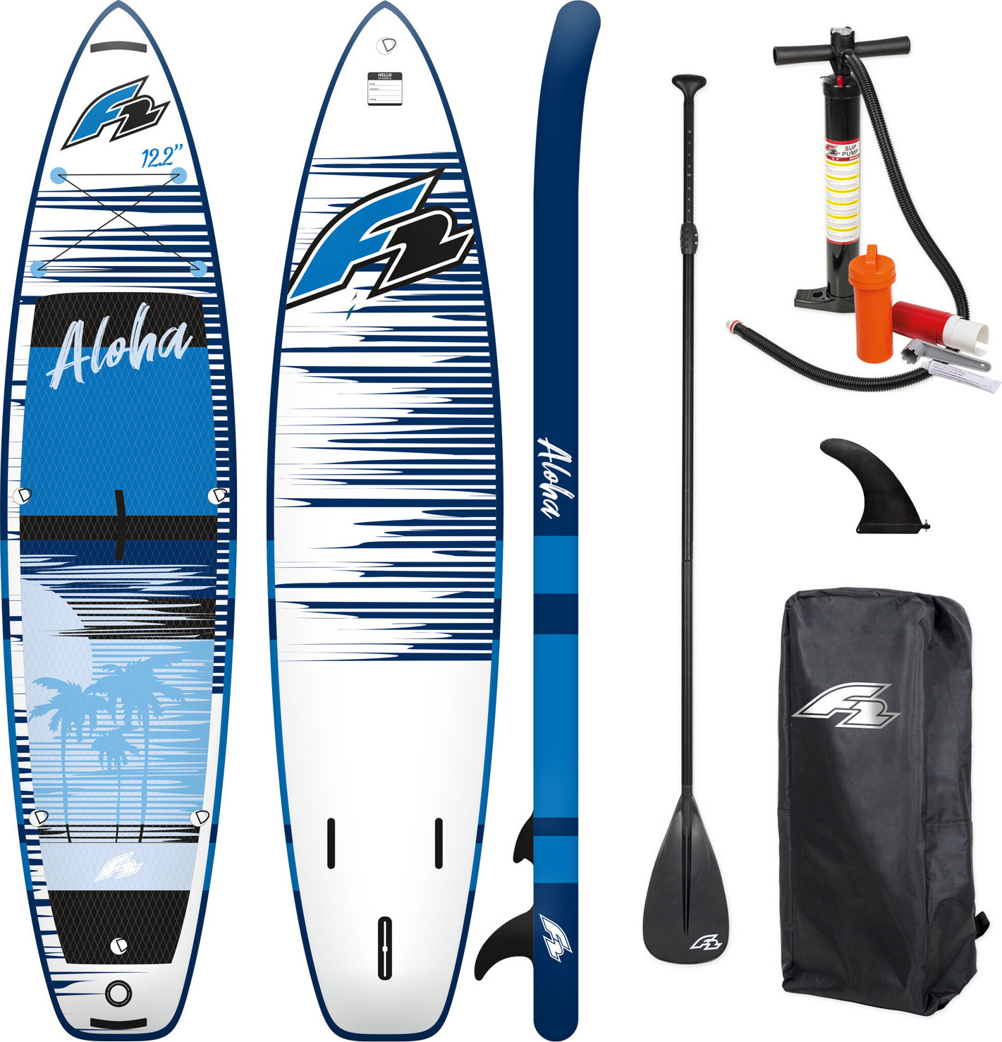 F2 Aloha 12'2" modrá nafukovacia SUP doska