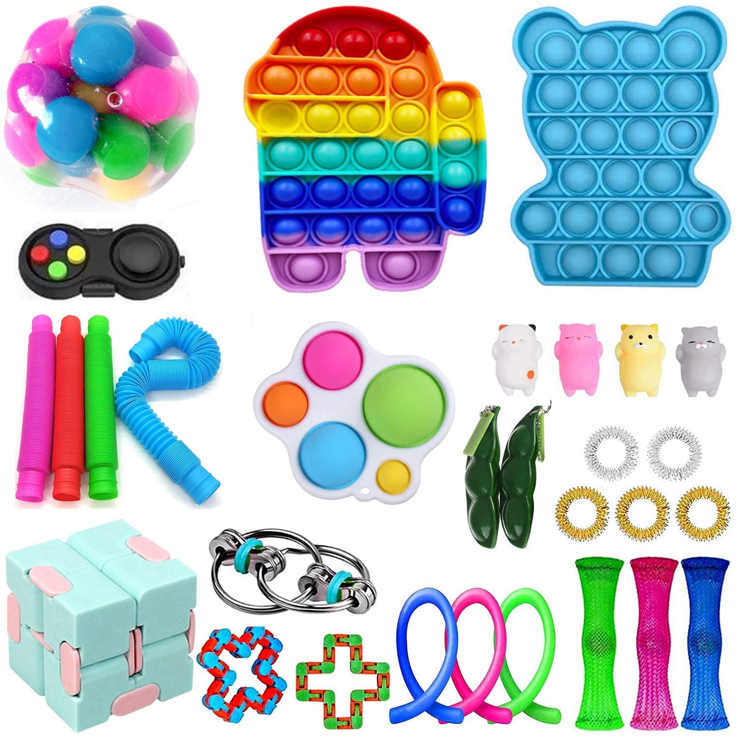 16X Pop It Fidget Sensory Toy Set Autismus SEN ADHS Fidget Stressabbau Spielzeug 