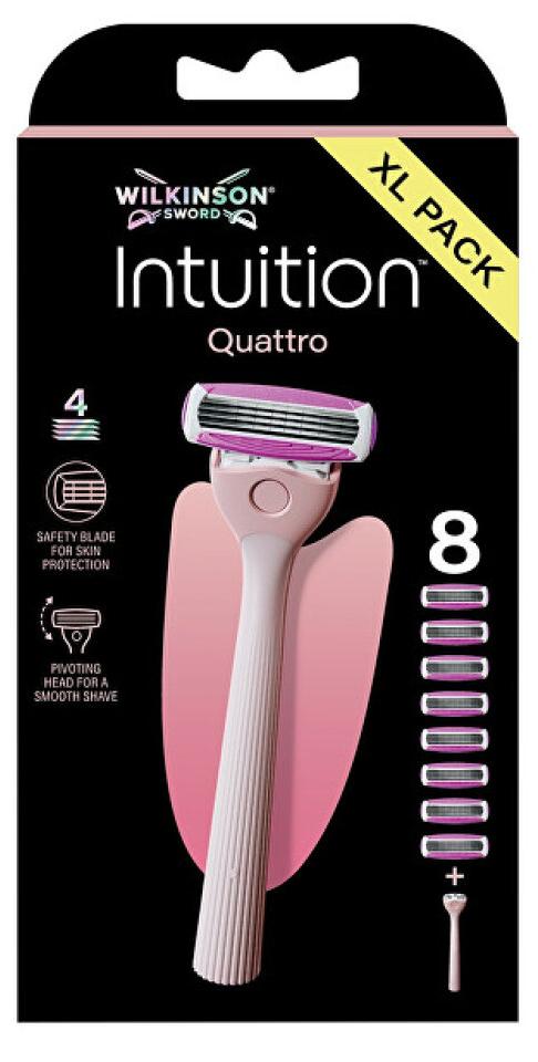 Wilkinson Sword Intuition Quattro For Women Rasier-Set + 8er Rasierklingen