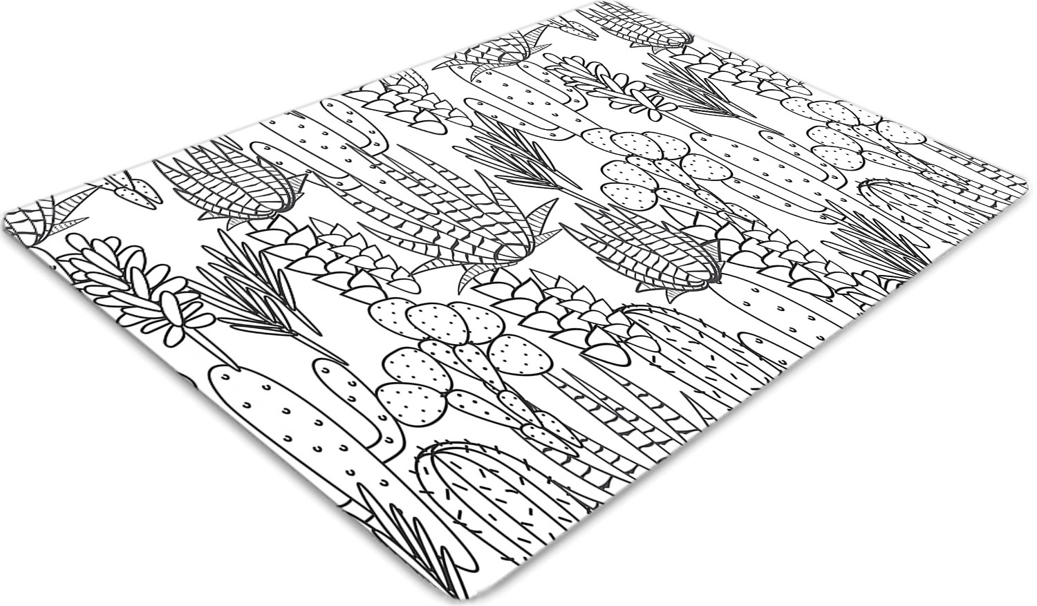 Podlahová ochranná podložka - Ochranná podložka pod stoličku - Podlahová podložka - 100x70 cm - Kaktusy