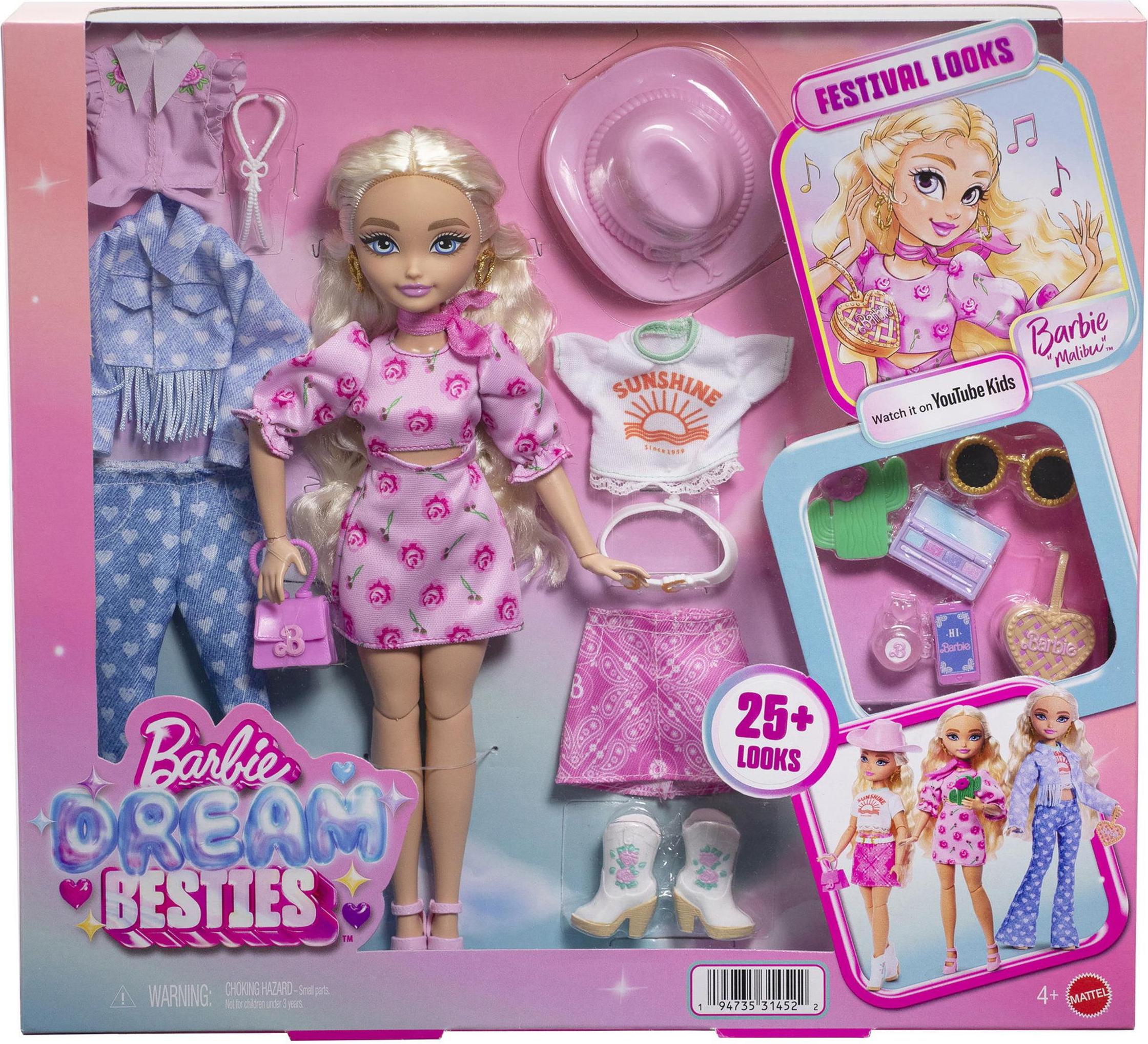 MATTEL Barbie Dream Besties Malibu Puppe - Festival Styles JGH87