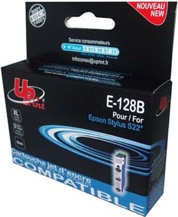 UPrint kompatibilný. atrament C13T12814010, čierny, 200str, 10ml, E-128B, pre Epson Stylus S22, SX125, 420W, 425W, Stylus Office BX305 E128-B