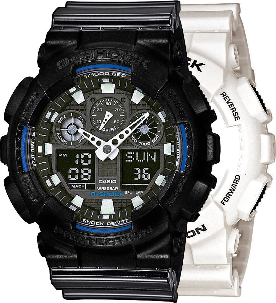Hodinky Casio G-Shock SET GA-100B-7AER + BEZEL 10523429 + PÁS 10378391 20BAR